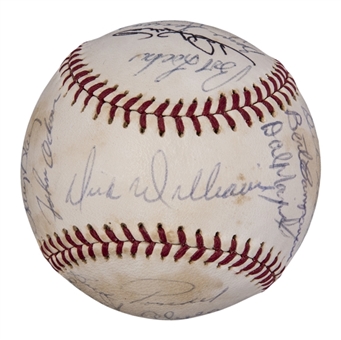 1972 Oakland As World Champions Team Signed OAL Cronin Baseball With 27 Signatures Including Jackson, Williams & Rudi (Beckett)